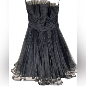 Betsey Johnson Dress Special Occasion New Year Mini Strapless Y2K Black Size 4